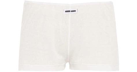 miu miu ribbed knit boxer shorts|Ribbed knit boxer shorts .